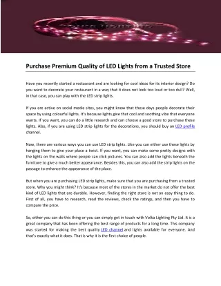 purchase premium quality of led lights from