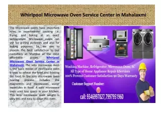 Whirlpool Microwave Oven Service Center in Elphinston Road