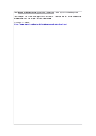 hire expert full stack web application developer