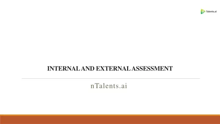 internal and external assessment