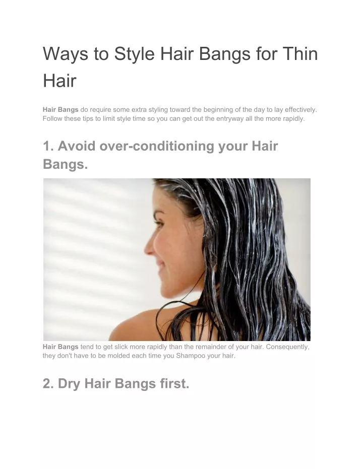 ways to style hair bangs for thin hair