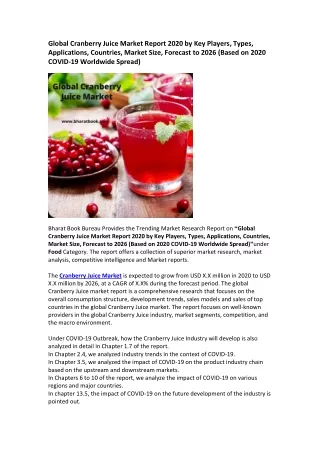 global cranberry juice market report 2020