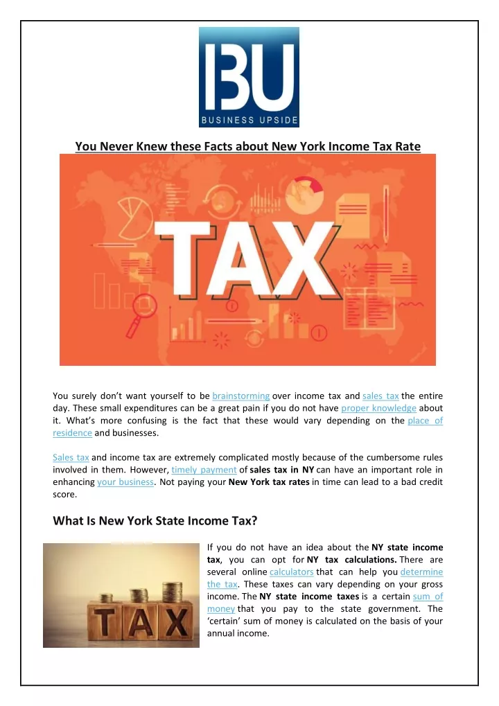 PPT You Never Knew these Facts about New York Tax Rate