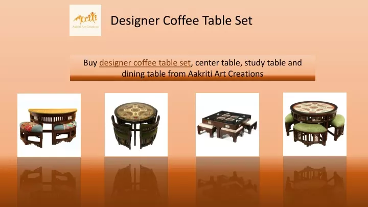 designer coffee table set