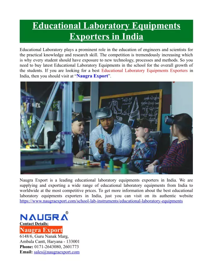 educational laboratory equipments exporters