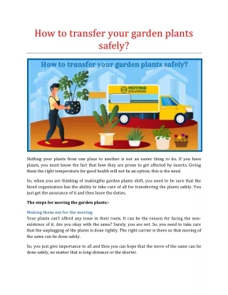 how to transfer your garden plants safely