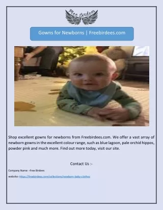 Gowns for Newborns | Freebirdees.com