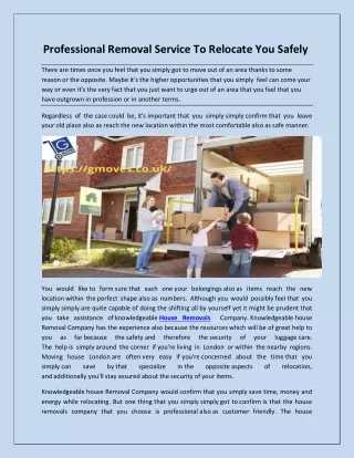 professional removal service to relocate