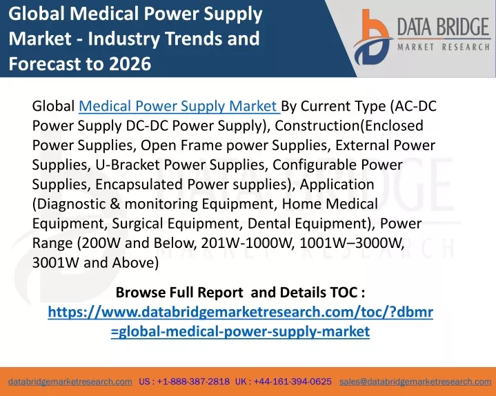 global medical power supply market industry