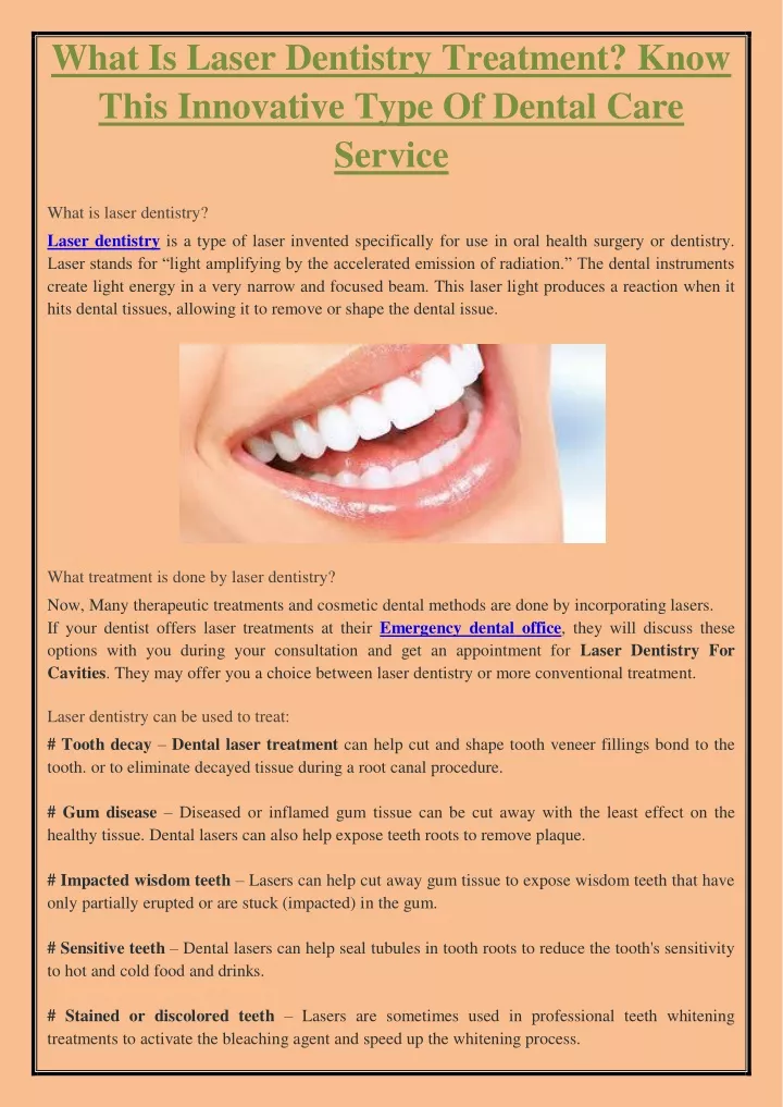 what is laser dentistry treatment know this