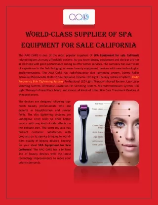 World-Class Supplier of SPA Equipment for Sale California