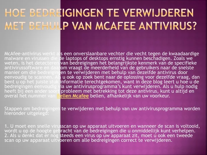 hoe bedreigingen te verwijderen met behulp van mcafee antivirus