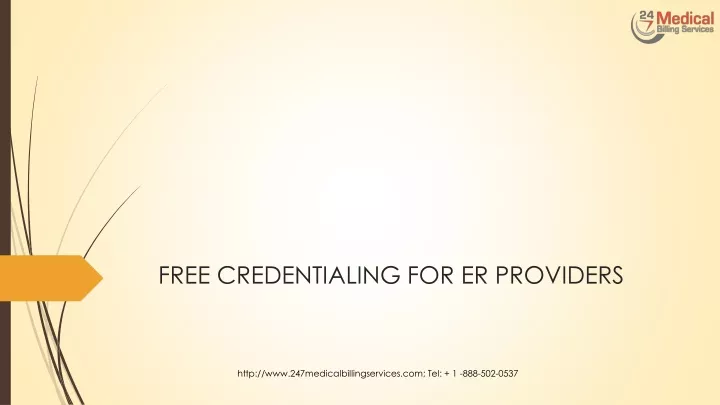 free credentialing for er providers