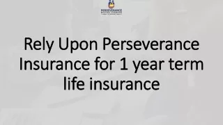 Rely Upon Perseverance Insurance for 1 year term life insurance