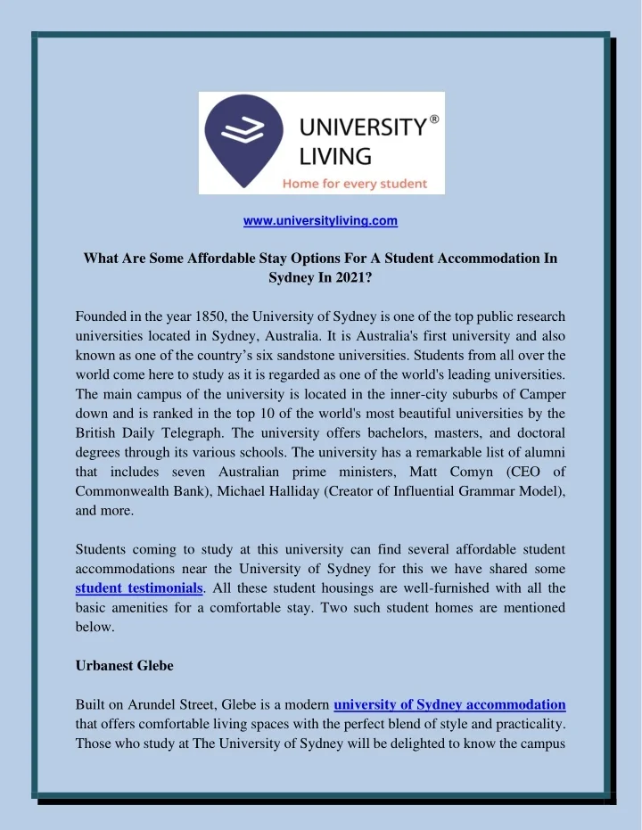 PPT - What Are Some Affordable Stay Options For A Student Accommodation ...