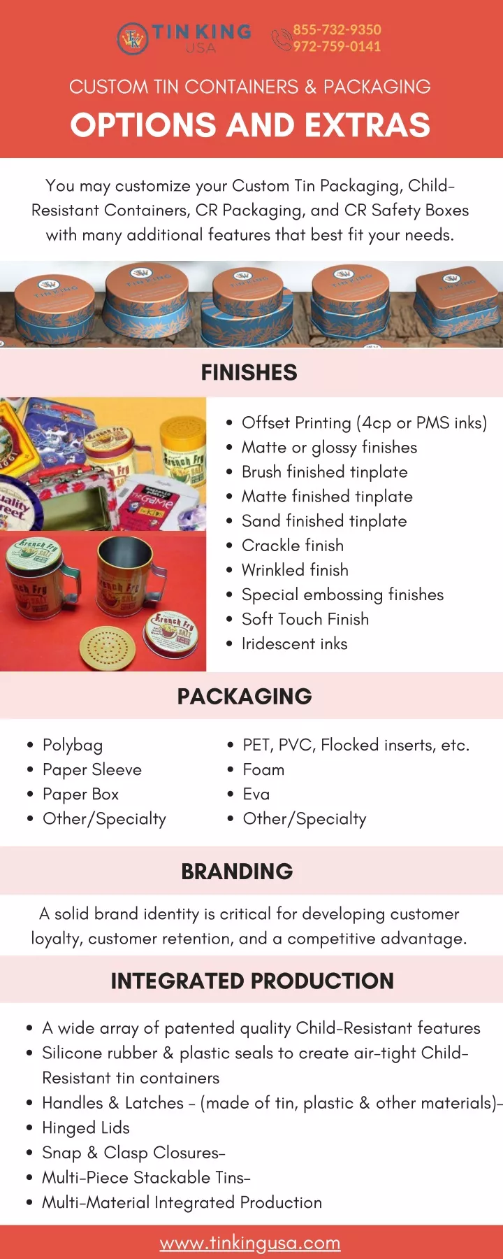 custom tin containers packaging options and extras