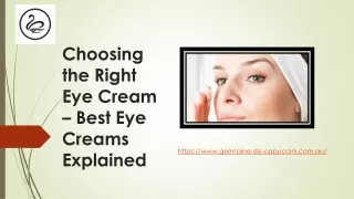 Choosing the Right Eye Cream – Best Eye Creams Explained