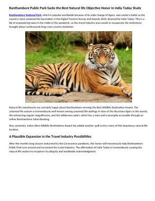 ranthambore public park sacks the best natural