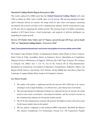 structured cabling market report forecasts to 2026