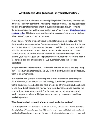why content is more important for product