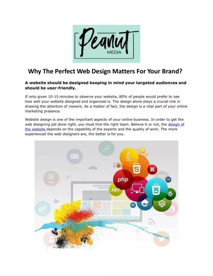 why the perfect web design matters for your brand