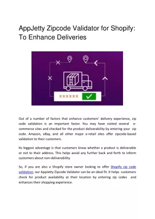 appjetty zipcode validator for shopify to enhance deliveries