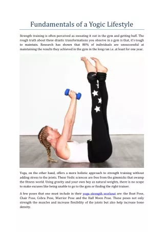 fundamentals of a yogic lifestyle