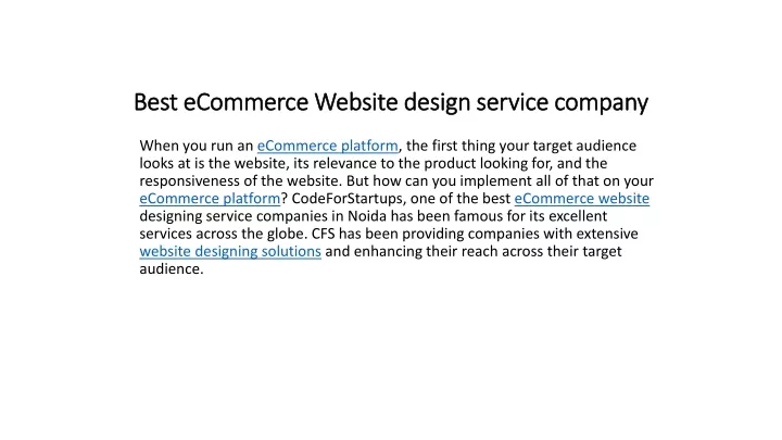 best ecommerce website design service company