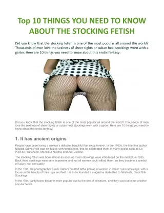 Top 10 Things You Need to About the Stocking Fetish