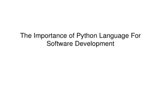 the importance of python language for software development