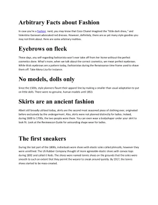 Arbitrary Facts about Fashion