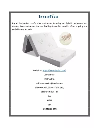 buy all the inofia s comfortable mattresses