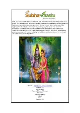 vastu plays a crucial duty in individual homes