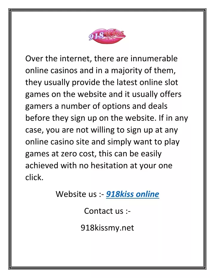 over the internet there are innumerable online