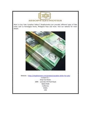 want to buy fake canadian dollars shopfastnotes