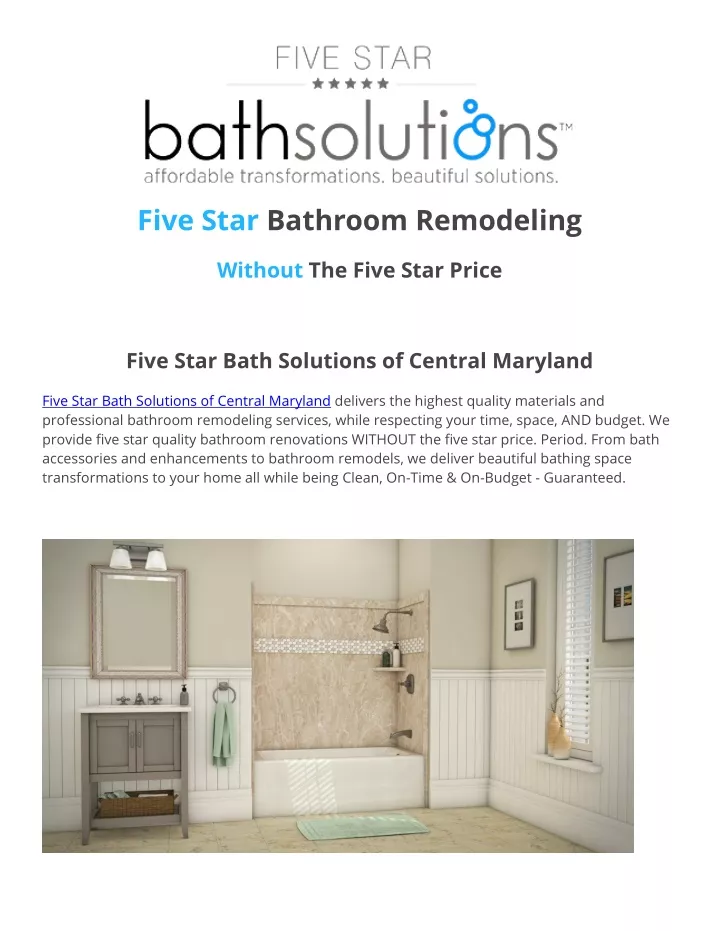 five star bathroom remodeling