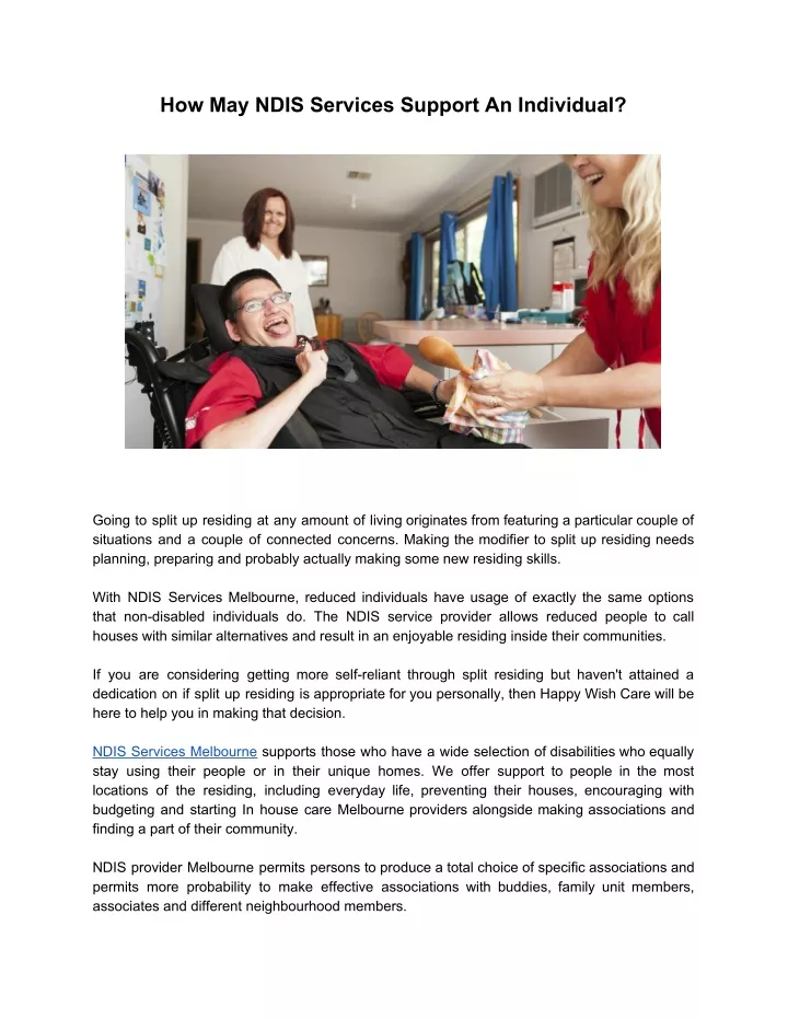 how may ndis services support an individual
