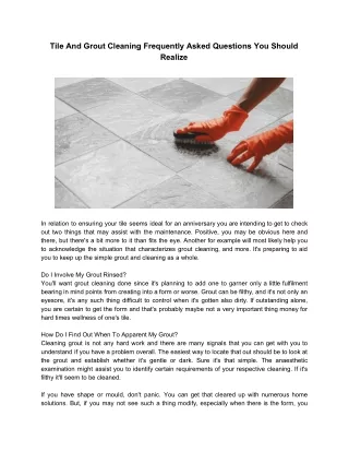 tile and grout cleaning frequently asked