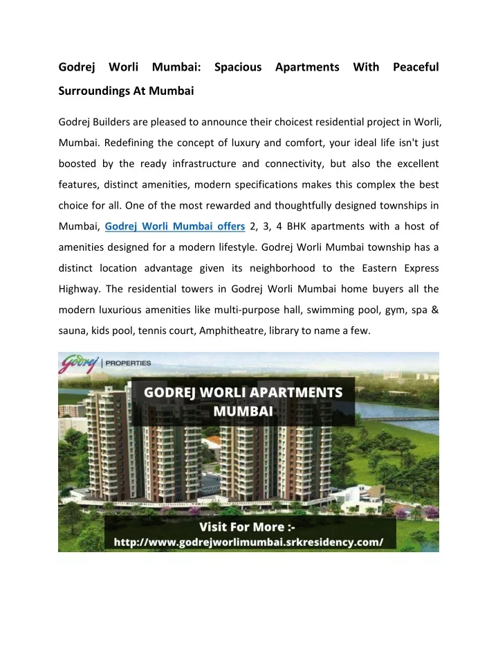 godrej worli mumbai spacious apartments with