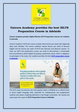 IELTS preparation course in Adelaide