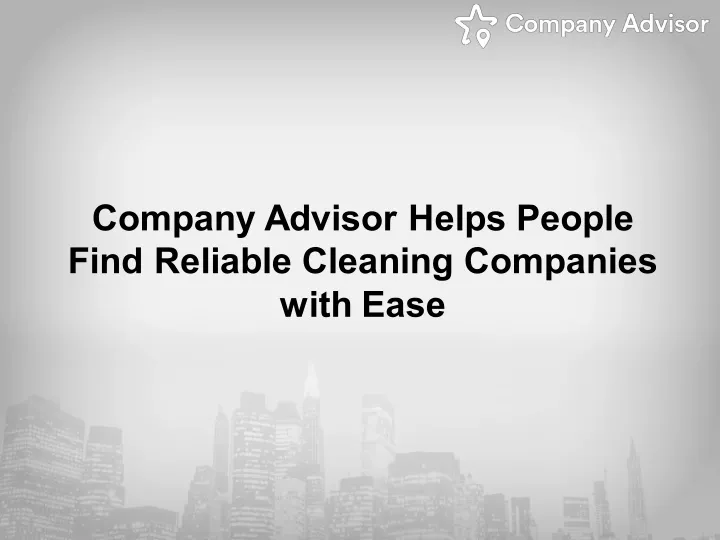 company advisor helps people find reliable