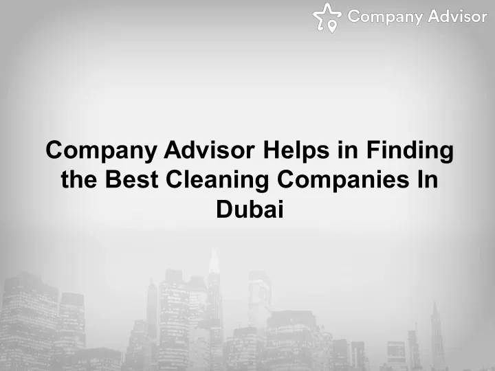 company advisor helps in finding the best