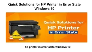 quick solutions for hp printer in error state