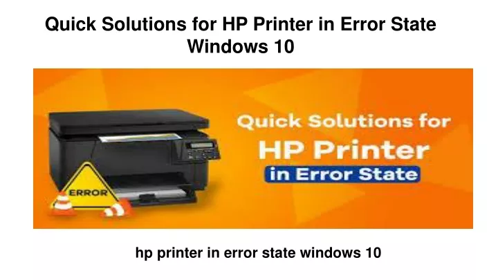 quick solutions for hp printer in error state