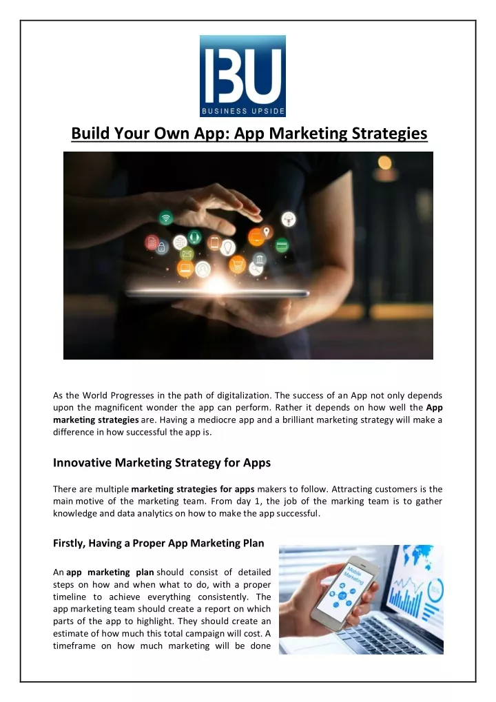 build your own app app marketing strategies