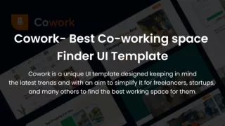 Cowork best UI Template For Coworking Space