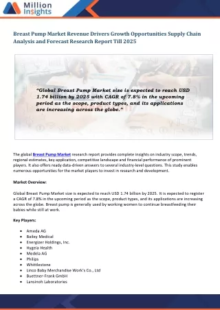 breast pump market revenue drivers growth