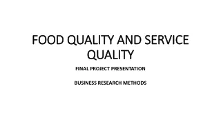 Food Quality and Service Quality PPT