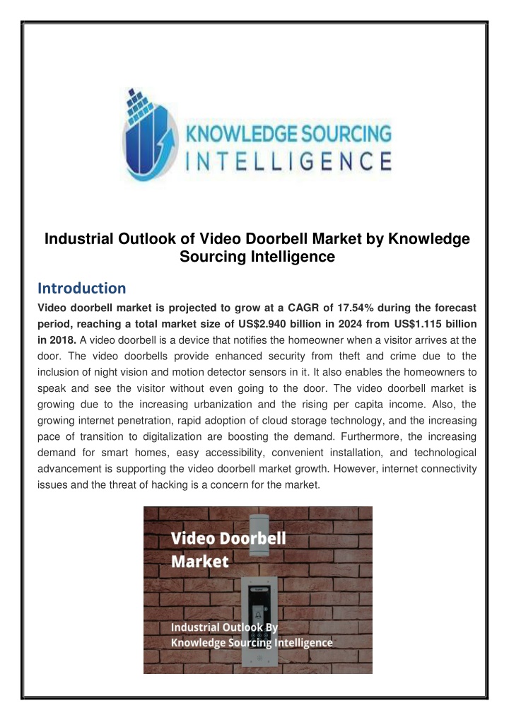 industrial outlook of video doorbell market