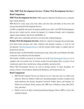 title php web development services python